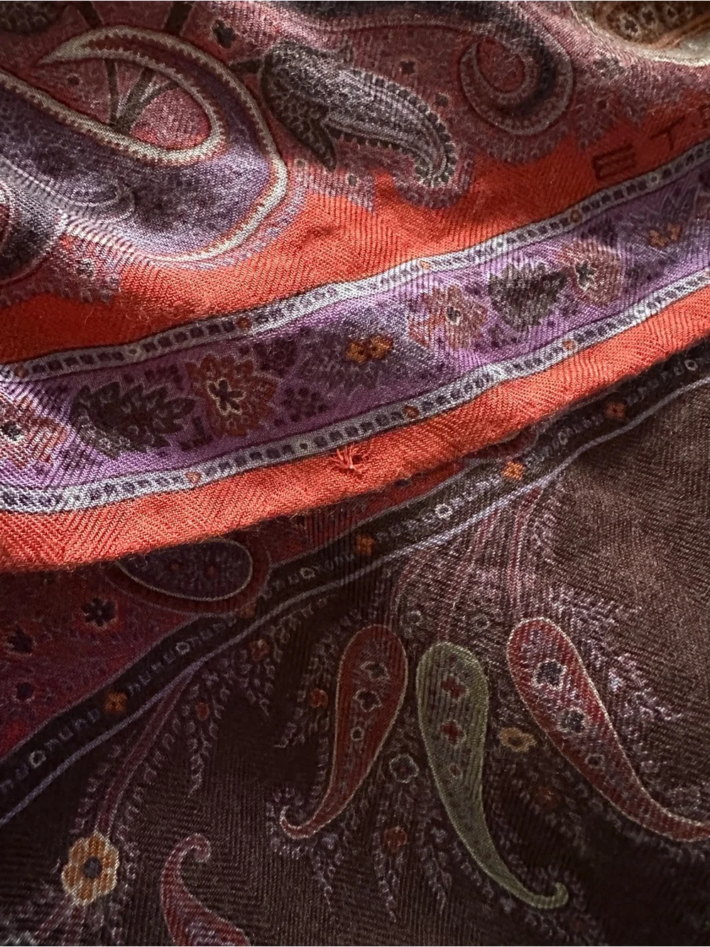 Etro Paisley Silk and Cashmere Scarf - Picture 7 of 7